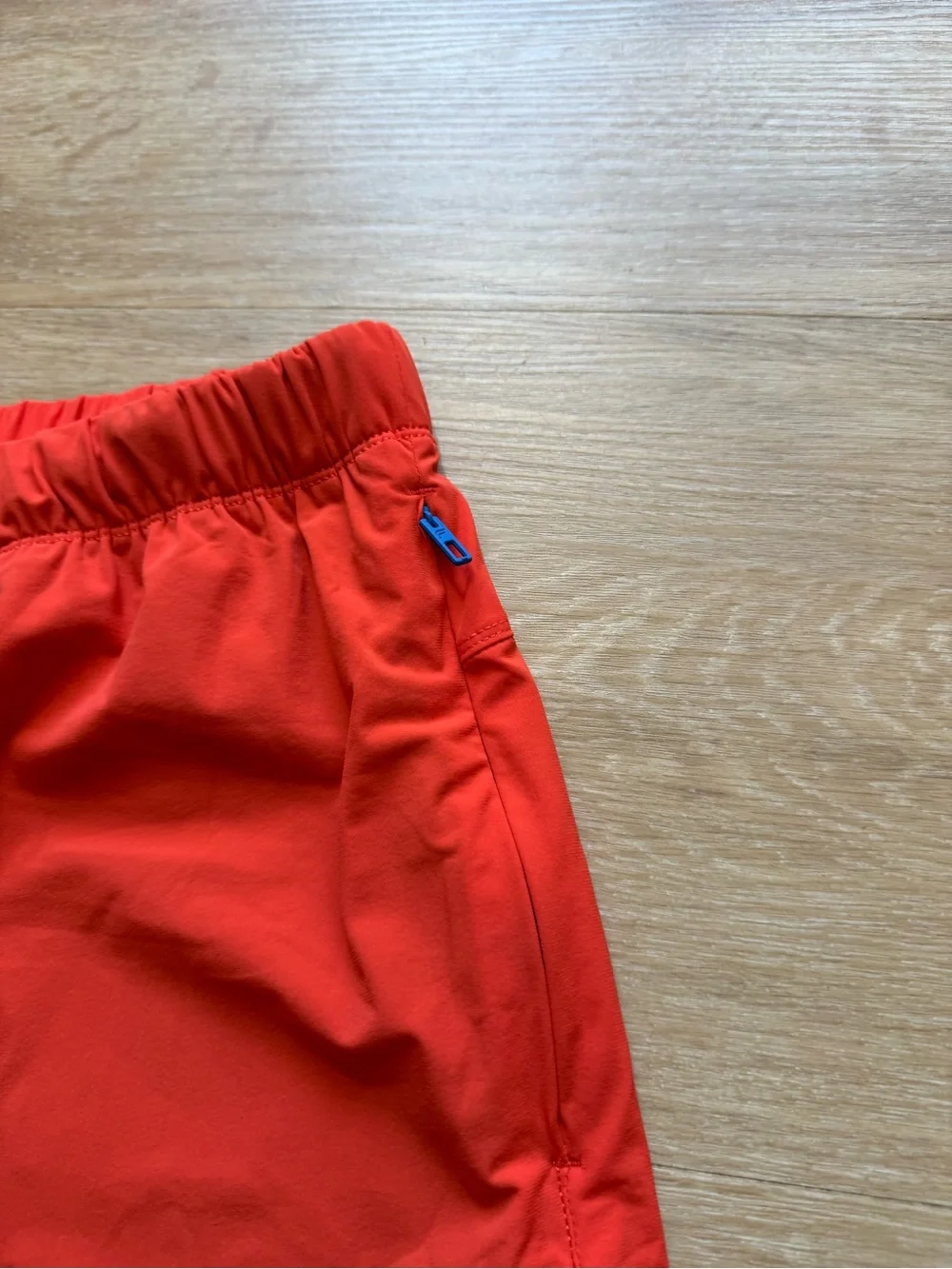 Fabletics Men's Orange Swim Trunks with Blue Drawcord